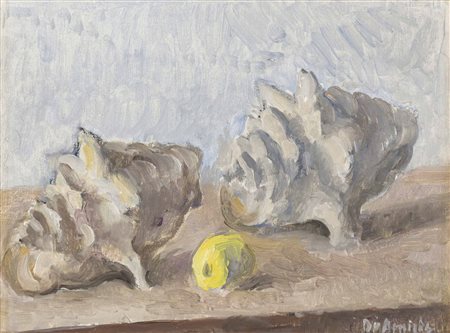 CRISTOFORO DE AMICIS (1902 - 1987) Natura morta con conchiglie Olio su tela...