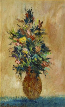 GIOVANNI OMICCIOLI (1901 - 1975) Fiori Olio su tela 30 x 20 cm Firmato in...