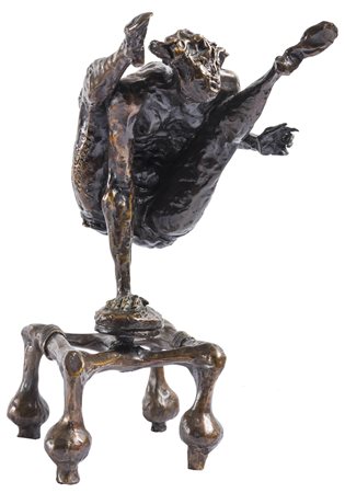 LUCIANO MINGUZZI (1911 - 2004) Acrobata Anni '70 Scultura in bronzo fuso a...