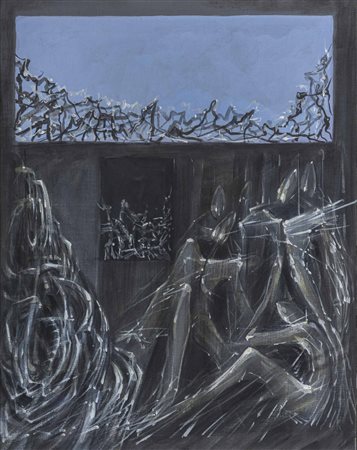 CESARE PEVERELLI (1922 - 2000) Senza titolo Olio su tela 48 x 38 cm Firma al...