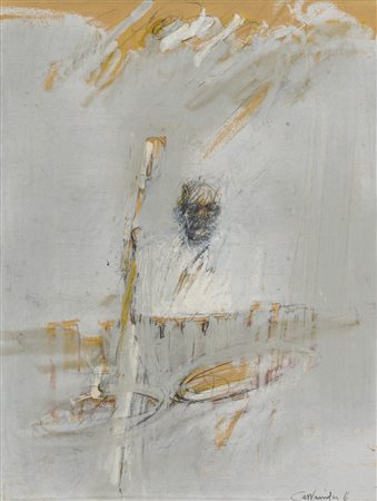 GIANCARLO CAZZANIGA (1930 - 2013) Senza titolo 1966 Tecnica mista su carta 49...