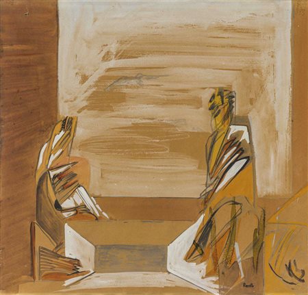 MARIO ROSSELLO (1927 - 2000) Senza titolo Tecnica mista su carta 37 x 38 cm...