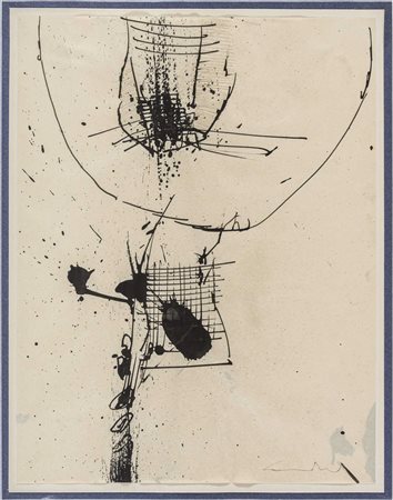 EMILIO SCANAVINO (1922 - 1986) Senza titolo 1956 China su carta 27,6 x 21,3...