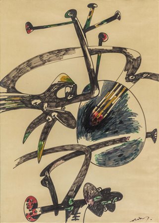 GIANNI DOVA (1925 - 1991) Senza titolo Pennarello su carta 70 x 50 cm Firmato...