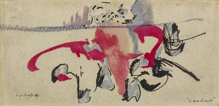 SERGIO DANGELO (1932) Senza titolo 1960 Due tecniche miste su carta...