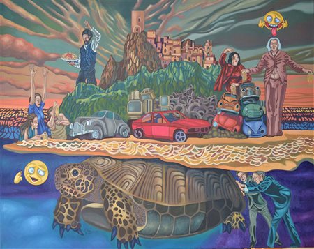 PIETRO LEMBO I terrapiazzisti olio su tela cm 100x80