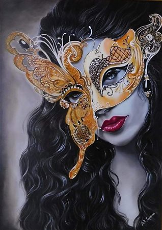 ANNAMARIA LOPARCO Nell’ombra della maschera, 2018 olio su tela cm 70x50