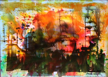 MASSIMO SOLDI DOUBLE DENSITY, 2018 inchiostro e colori per vetro cm 50x70