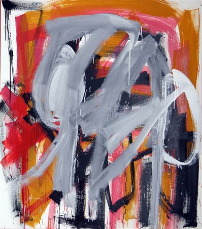 ALEX CAMINITI Punti di rottura smalto su tela cm 140x140