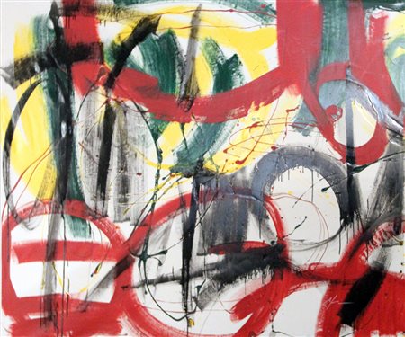 ALEX CAMINITI Punti di rottura smalto su tela cm 140x165