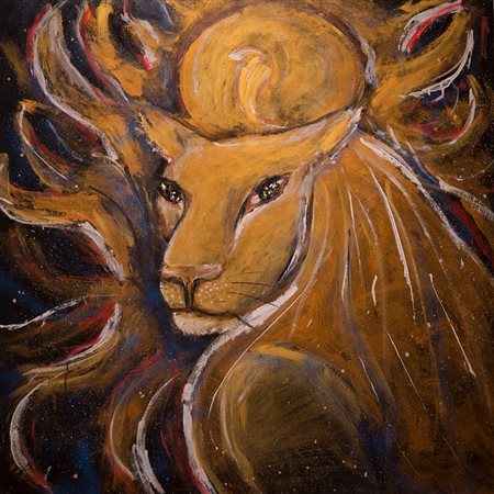 FLAVIA MANTOVAN SEKMET Tecnica mista su tela cm 95x95