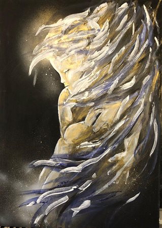 FLAVIA MANTOVAN Il Messia Tecnica mista su tela cm 100x70