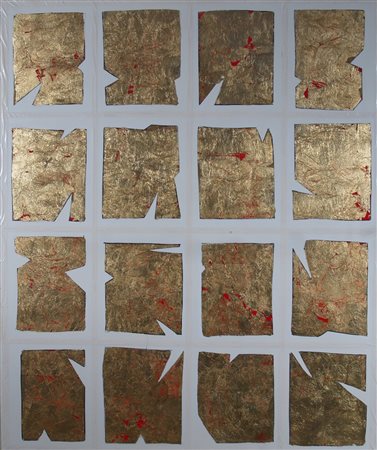 BIANCO REMO (Milano 1922 - Milano 1988) "Impronte oro" 1982 mista carta...