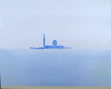 GUIDI VIRGILIO (Roma 1891 - Venezia 1984) "S.Giorgio" 1973 Olio su tela cm....