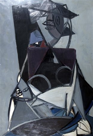 CRIPPA ROBERTO (Monza 1921 - Bresso 1972) "Figure astratte" 1949 O0lio su...