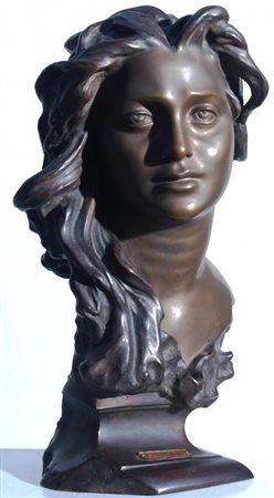 GEMITO VINCENZO (Napoli 1852 - Napoli 1929) "Testa di Anna" Scultura in...