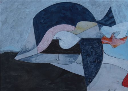 DOVA GIANNI (Roma 1925 - Pisa 1991) "Senza titolo" Tempera su carta intelara...