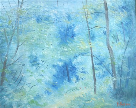LILLONI UMBERTO (Milano 1898 - Milano 1980) "Sottobosco" 1966 Olio su tela...