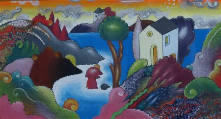 ALINARI LUCA (Firenze 1943) "Senza titolo" Olio su tela cm. H: 25.00 P: 45.00...