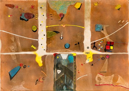 ROSARIO MELE (1924)Vers l'arc en ciel, 1973Tecnica mista su masonitecm...