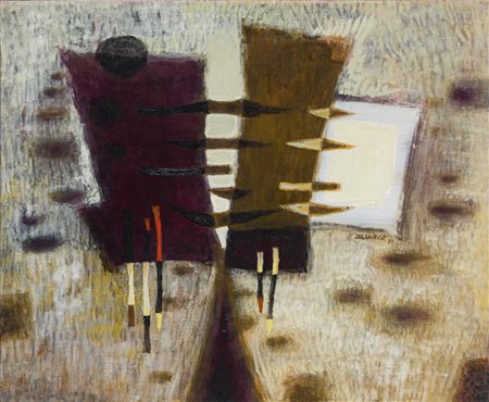 ALFREDO GONZALES BASURCOForma Chanca N.3, 1973Olio magro su telacm 50x60Firma...