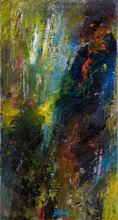 CORRADO ZANI (1952)Festa al lago, 2019Olio su telacm 60x32Firma al...