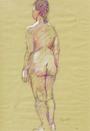 MARCO BERGAMASCHILa modella, 2002Pastelli su carta grezzacm 70x50Firma al...