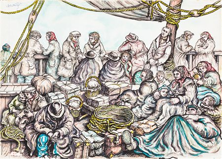 AUTORI VARILotto unico composto da:ANONIMOTecnica mista su carta intelatacm...