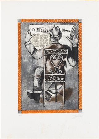 FRANCO GENTILINI (1909-1981)Senza TitoloAcquaforteLastra cm 47x32Foglio cm...