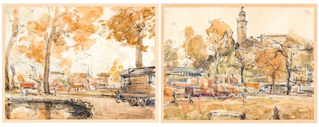 ELCI MARCOLIN (1895-1961)Fiera di Santa Caterina, 1952Lotto unico composto da...