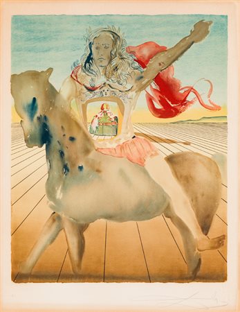 SALVADOR DALÌ (1904-1989)Chevalier surrealiste, 1980Litografiacm 65x49Firma a...