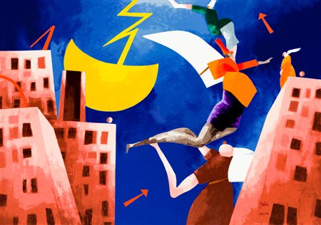 EMILIO TADINI (1934-1998)Pace sulla città N.2Serigrafiacm 50x70Firma e...