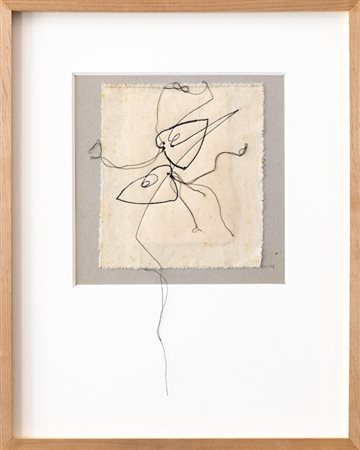 MARIA LAI (1919-2013)Senza Titolo, 2004Tela, filo e cartacm 24x24Firma e...