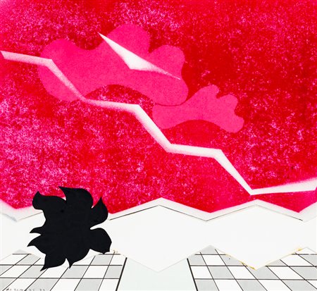 MARIA LUISA DE ROMANS (1928)Echec à la fleur, 1973Tecnica mista su cartoncini...