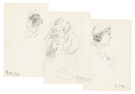 ALESSANDRO MILESI (1856-1945)Senza TitoloLotto unico composto da 3 matite su...