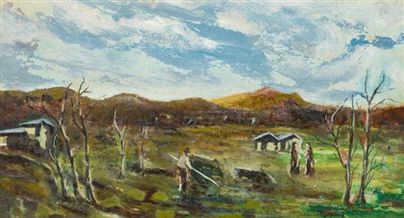 LORENZO GIGNOUS (1862-1958)Senza TitoloOlio su cartonecm 15,5x28Firma al fronte