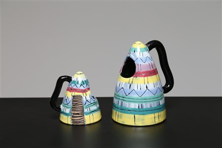 SAN POLO VENEZIA Candelieri. Ceramica policroma. Cm 14,00 x 15,00 x 10,50....