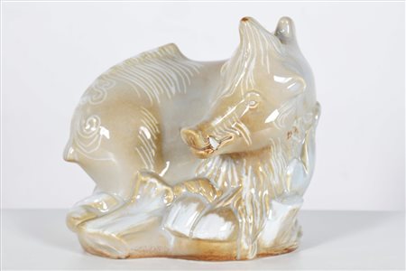 GARIBOLDI GIOVANNI (1908 - 1971) Cinghiale. Ceramica. Cm 23,00 x 21,00 x...