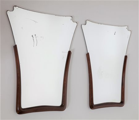 TEMPESTINI MAURIZIO (1908 - 1960) Coppia di specchiere. Legno di noce e...