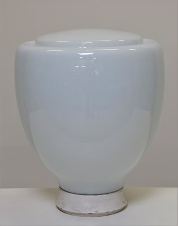 SALOCCHI CLAUDIO (1934 - 2009) Lampada da tavolo. Vetro e metallo laccato. Cm...