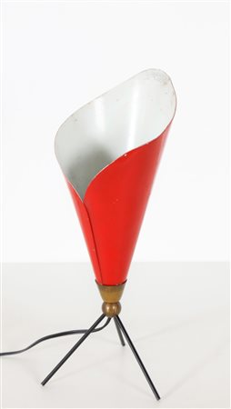 LELII ANGELO (1911 - 1979) Lampada da tavolo mod. Calla. Metallo laccato e...