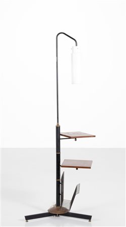 MANIFATTURA FRANCESE Lampada da terra. Metallo, vetro e ottone. Cm 65,00 x...