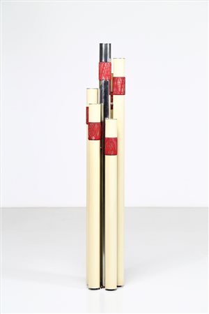 BROTTO ANGELO (1914 - 2002) Lampada da terra. Vetro, metallo cromato e...