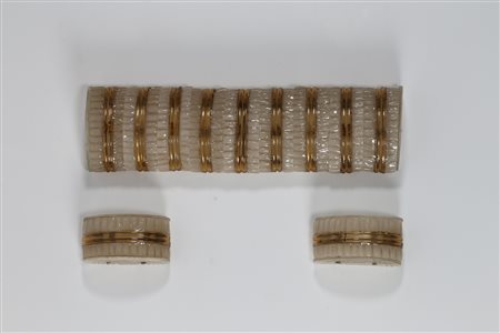 BAROVIER ERCOLE (1889 - 1974) Tre applique . Cristallo. Cm 26,00 x 93,00 x...