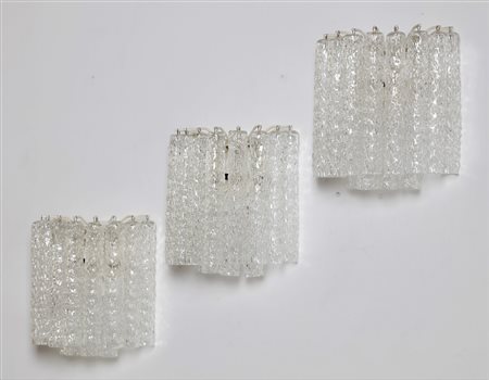 VENINI Tre appliques. Metallo laccato. Cm 29,00 x 30,00 x 16,00. Marchiate...