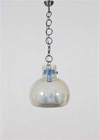 ZUCCHERI TONI (1937 - 2008) Lampada a sospensione. Vetro di Murano e metallo....
