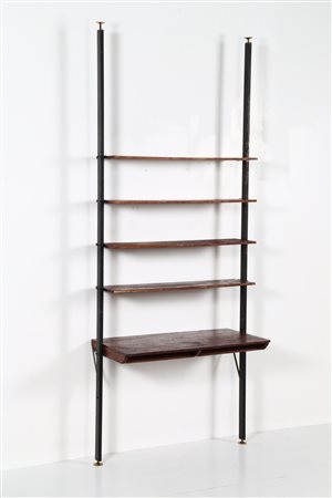 MANIFATTURA ITALIANA Libreria. Metallo laccato, legno. Cm 110,00 x 279,00 x...