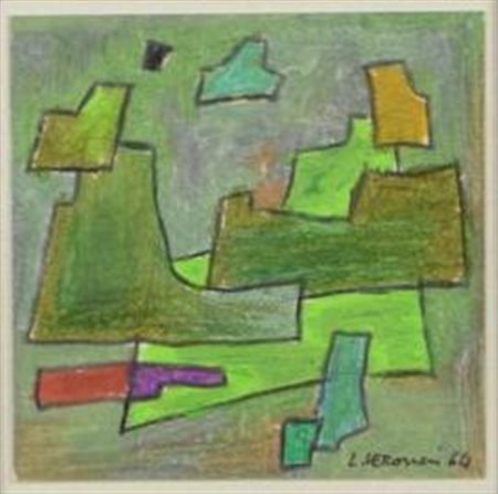 Luigi Veronesi L.V.130 SENZA TITOLO pastelli e matita su cartone, cm 7,5x7,5...