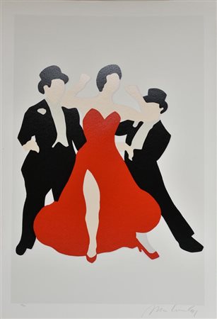 Marco Lodola TANGO serigrafia su carta, cm 100x70 esemplare 176 su 200 sul...