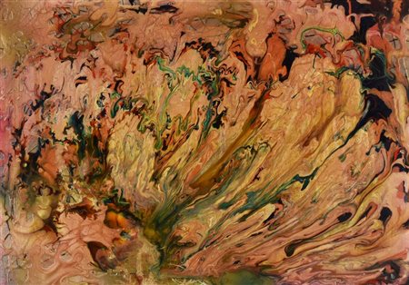 Franco Brunatto THE BIRD OF THE FIRE tecnica mista su cartone telato, cm...